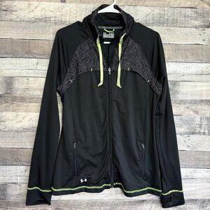 Under Armour All Season Gear Running Jacket Womens M Semi-Fitted Black Full Zip
